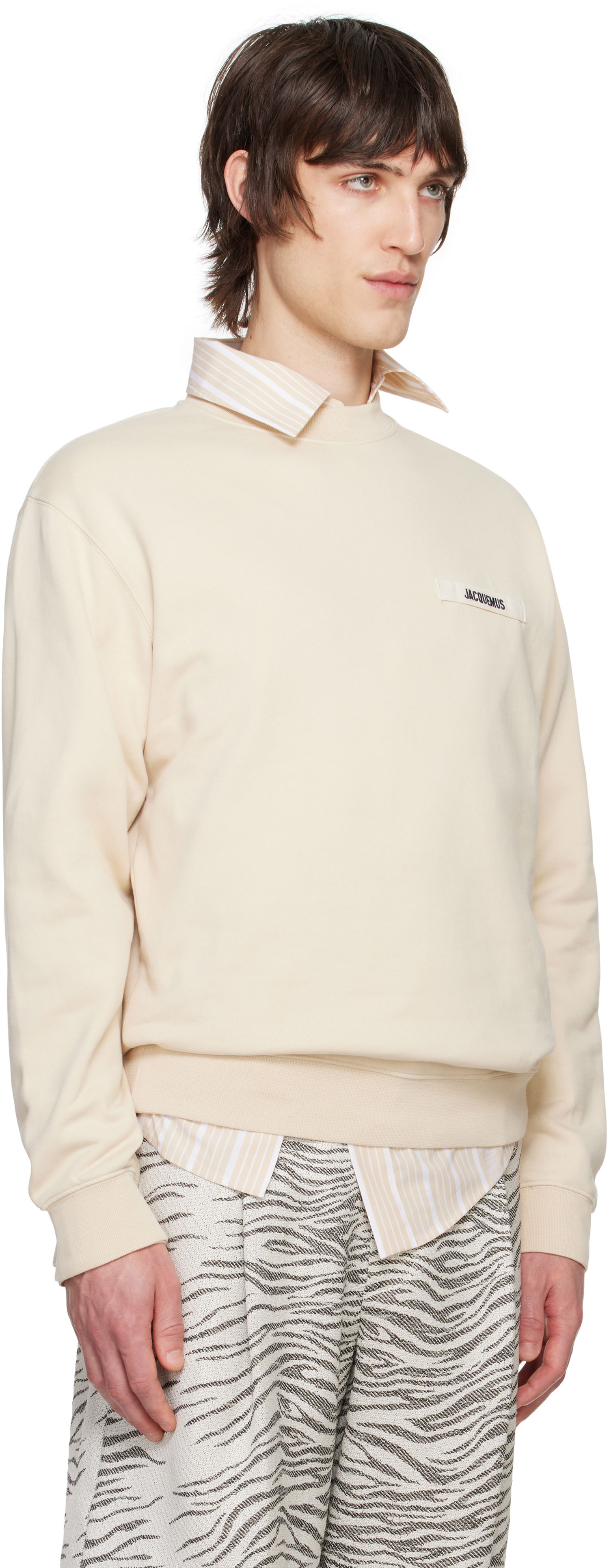 Sweatshirt Jacquemus Les Classiques 'Le Sweatshirt Gros Grain' Sweatshirt Beige | 24E245JS206-2036, 1