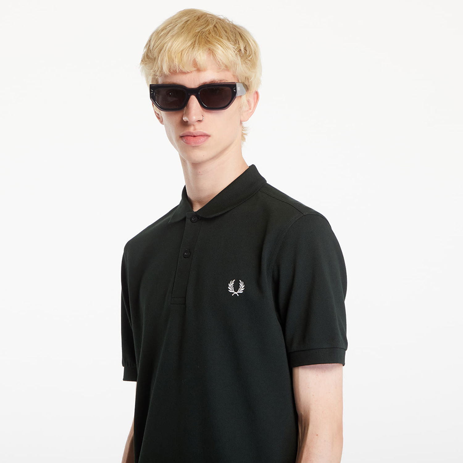 Polo skjorte Fred Perry The Polo Short Sleeve Tee Night Green/ Snow White Sort | M6000 T50, 1