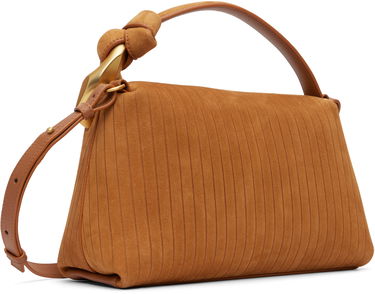Skuldertaske JW Anderson The JWA Corner Pleated Suede Shoulder Bag with Sculptural Chain Handle Brun | HB0755-LA0375, 2