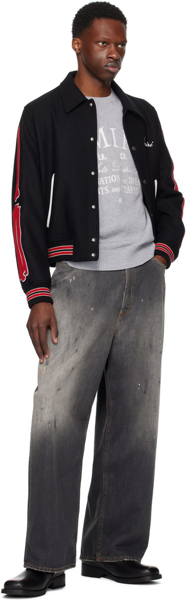 Bomberjakke AMIRI Bones Wool Bomber Jacket Sort | AMOUVY1009, 3