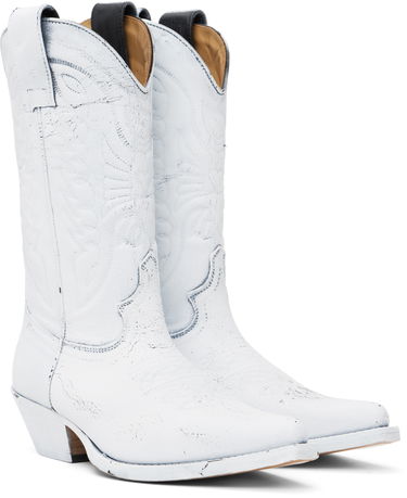 Frakker Maison Margiela MM6 Maison Margiela Painted Cowboy Boots Hvid | SH3WW0003 P8299, 3
