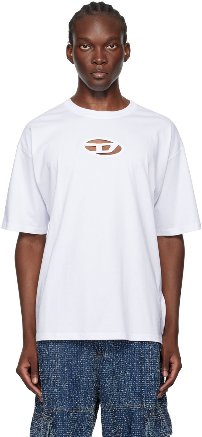 T-shirt Diesel Cutout Logo T-Shirt Hvid | A15180-0NIAX-100