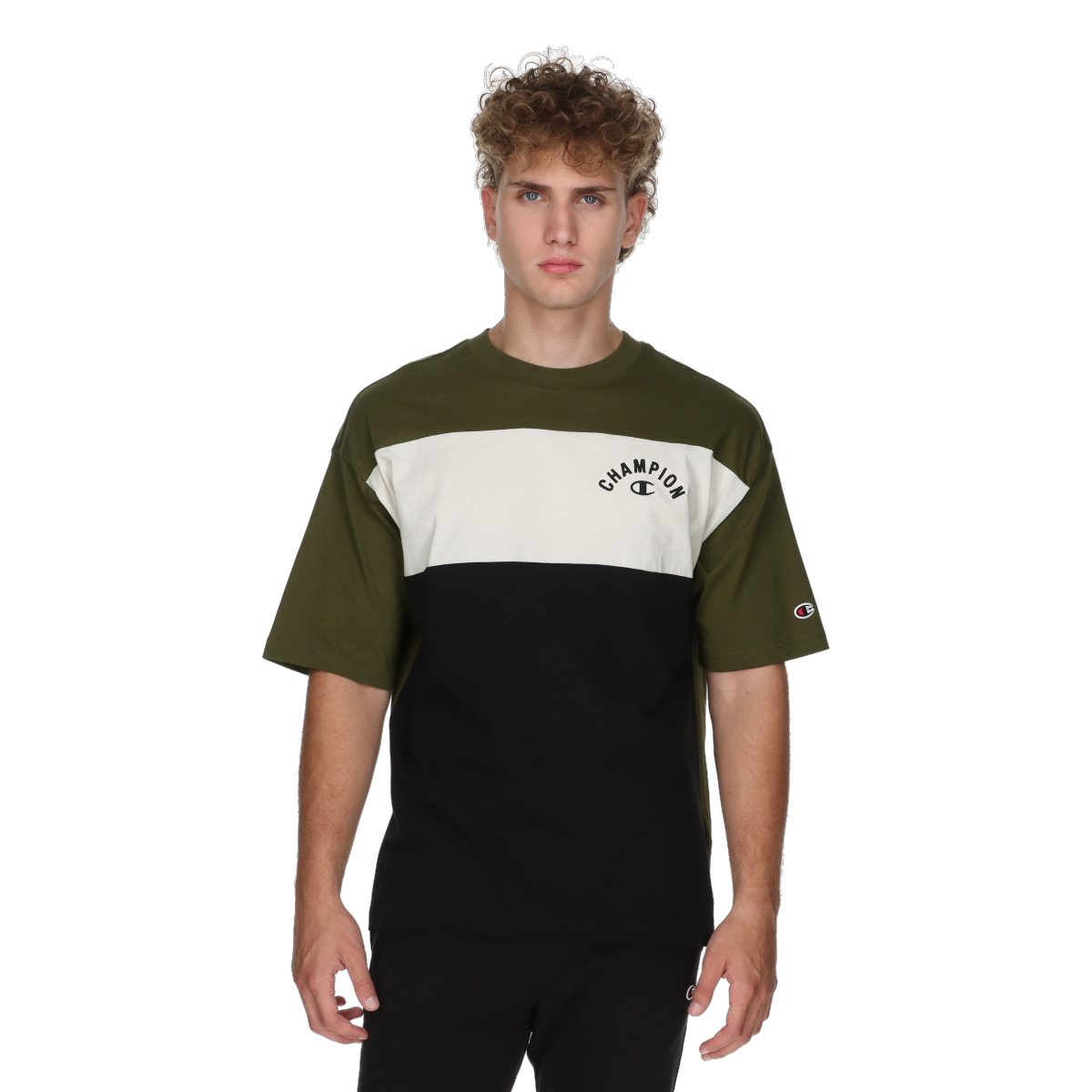 T-shirt Champion T-Shirt Color Block T-Shape Flerfarvet | 221743-GS585, 0