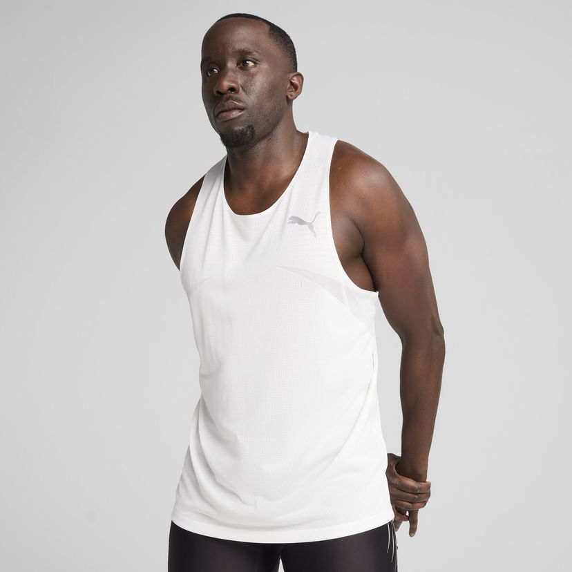 Tanktop Puma RACEDAY ULTRASPUN Men's Running Tank Top Hvid | 526639_02