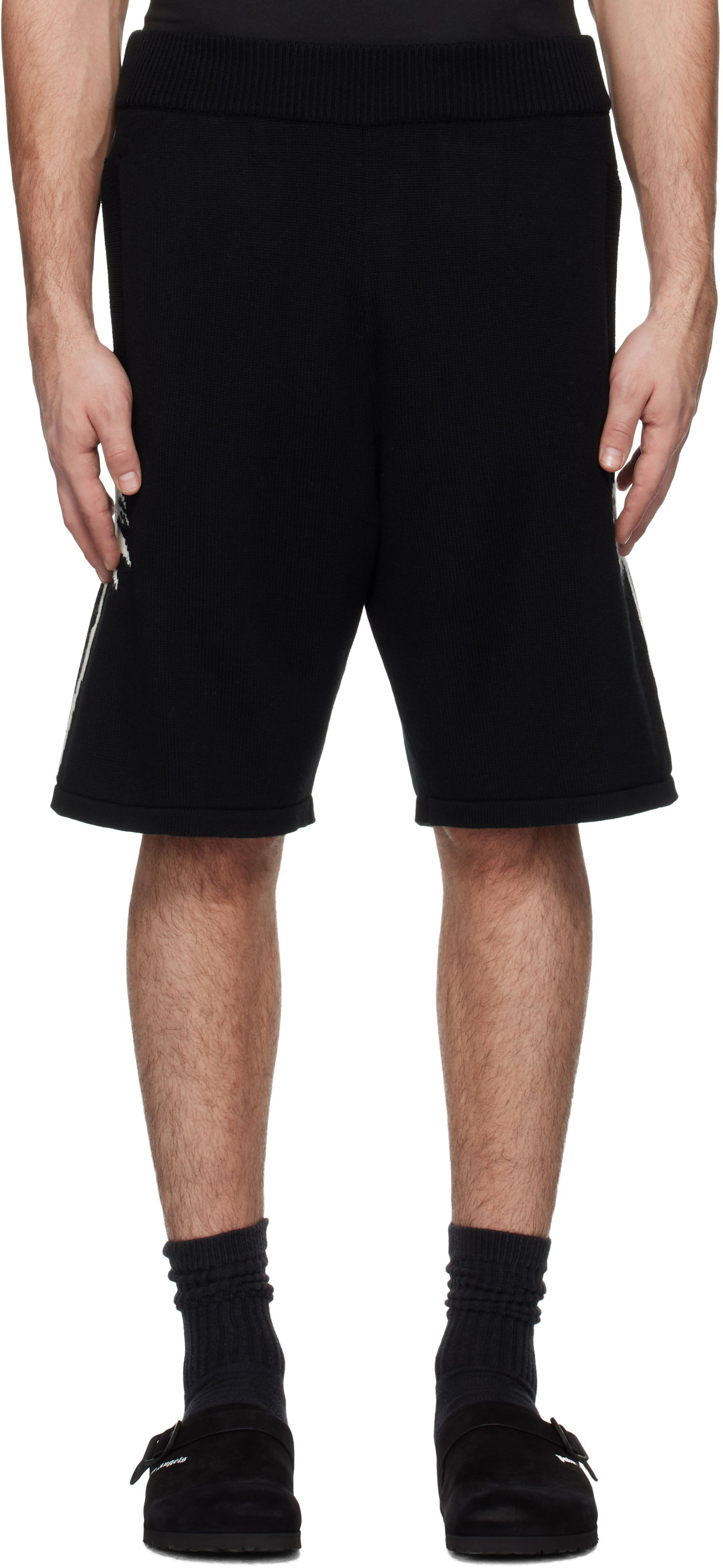 Shorts Palm Angels Knitted Palms Shorts Sort | PMHM012S25KNI0021003, 0