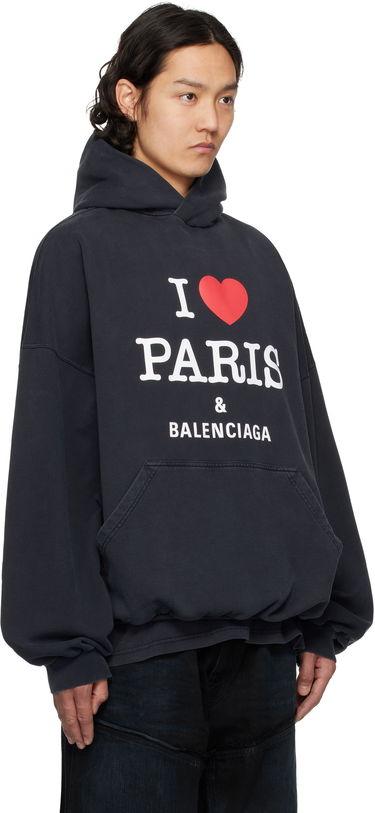 Sweatshirt Balenciaga Balenciaga 'I Love Paris & Balenciaga' Hoodie Sort | 803265TRVM6, 1