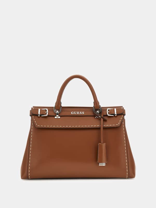 Håndtaske GUESS Sestri Stitch Handbag Brun | HWVC8985060, 0