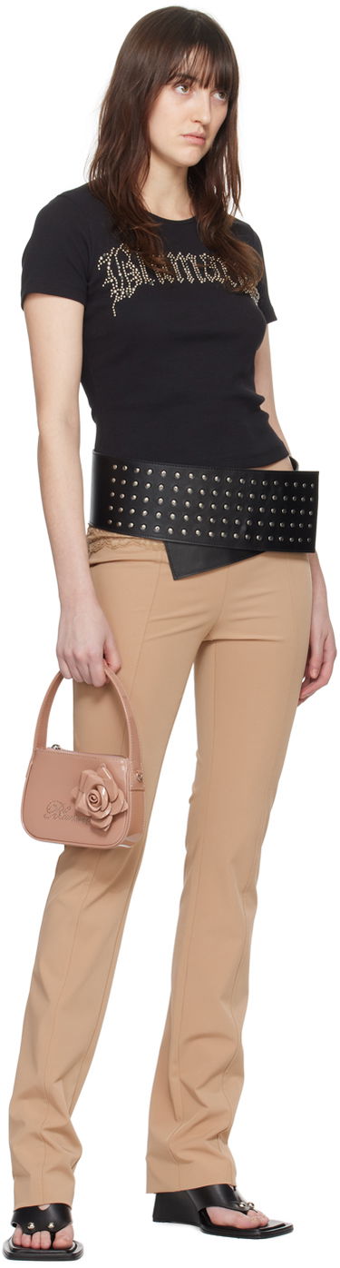 Bukser Blumarine Slim Fit Lace Waist Trousers Beige | P422P115A, 3