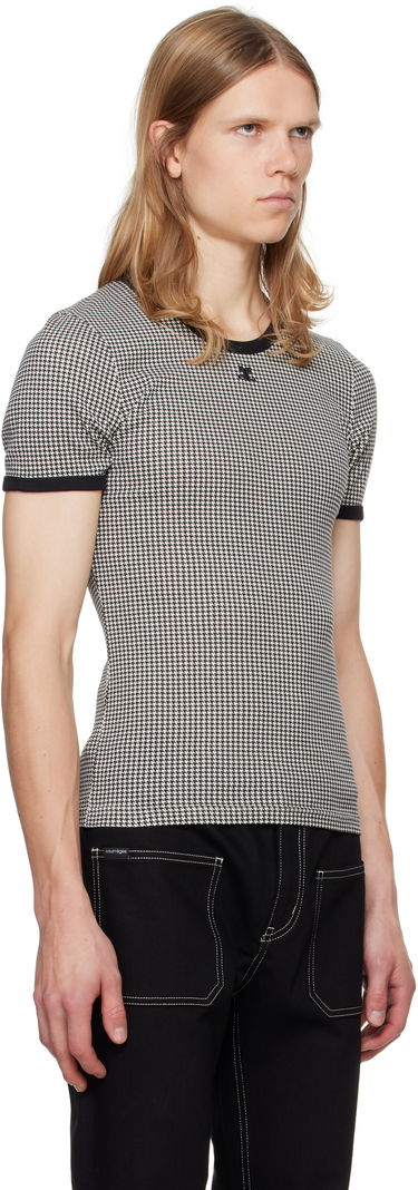 T-shirt Courrèges Courrèges Houndstooth Print T-Shirt Hvid | 324JTS020JS0167, 1