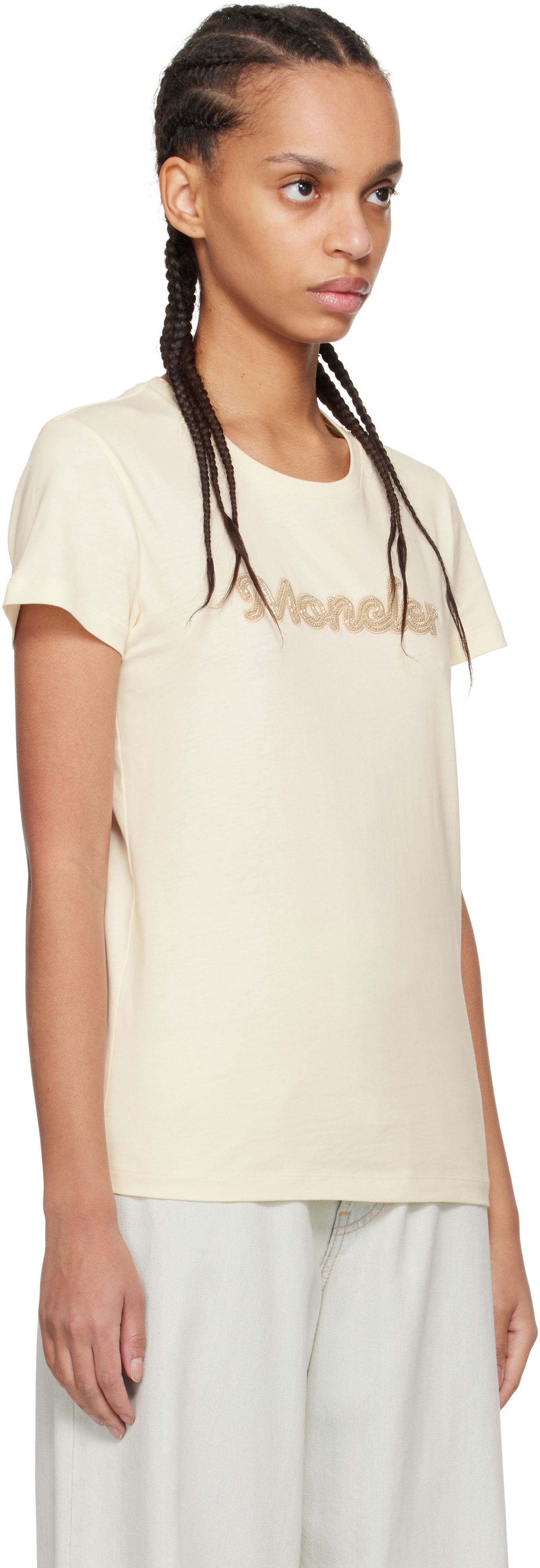 T-shirt Moncler Moncler Logo S/S T-Shirt Beige | K10938C0000989AUO, 1