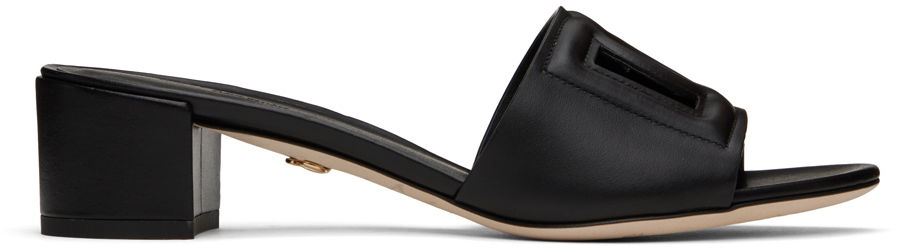 Sneakers og sko Dolce & Gabbana Heeled Leather Sandals Sort | CR1139 AY329, 0