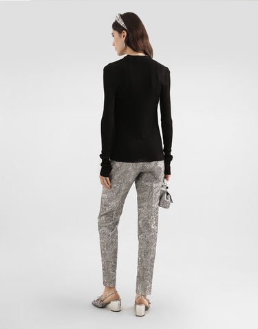 Bukser Dolce & Gabbana Floral Jacquard Trousers Metalisk | FTAM2ZFJZALS0998, 2