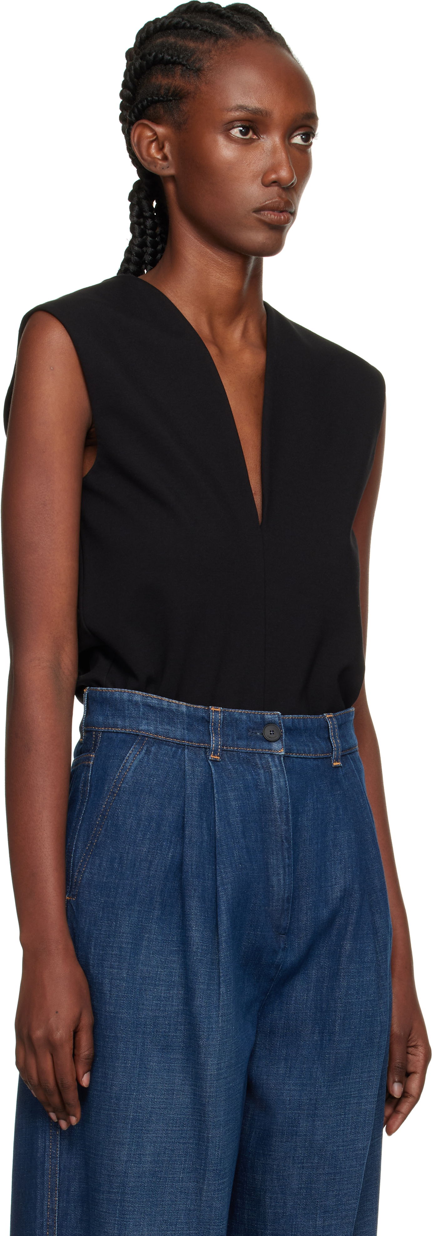 Tanktop LANVIN Lanvin Jersey Plunging Neckline Top Sort | RW-TO0006-6109-E25, 1