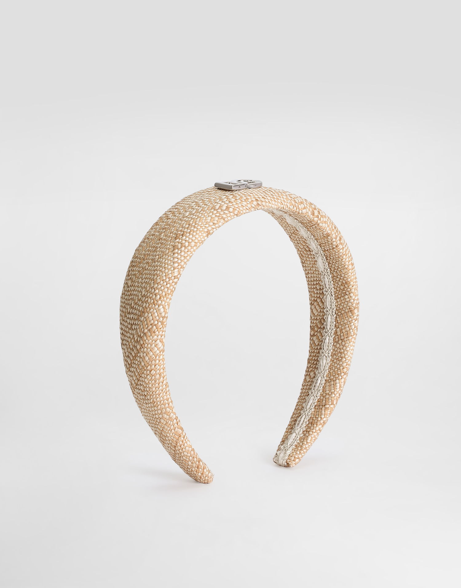 Tilbehør Dolce & Gabbana Dolce & Gabbana Raffia Canvas Headband with Logo Beige | LB3L54G7PFHS9000, 0