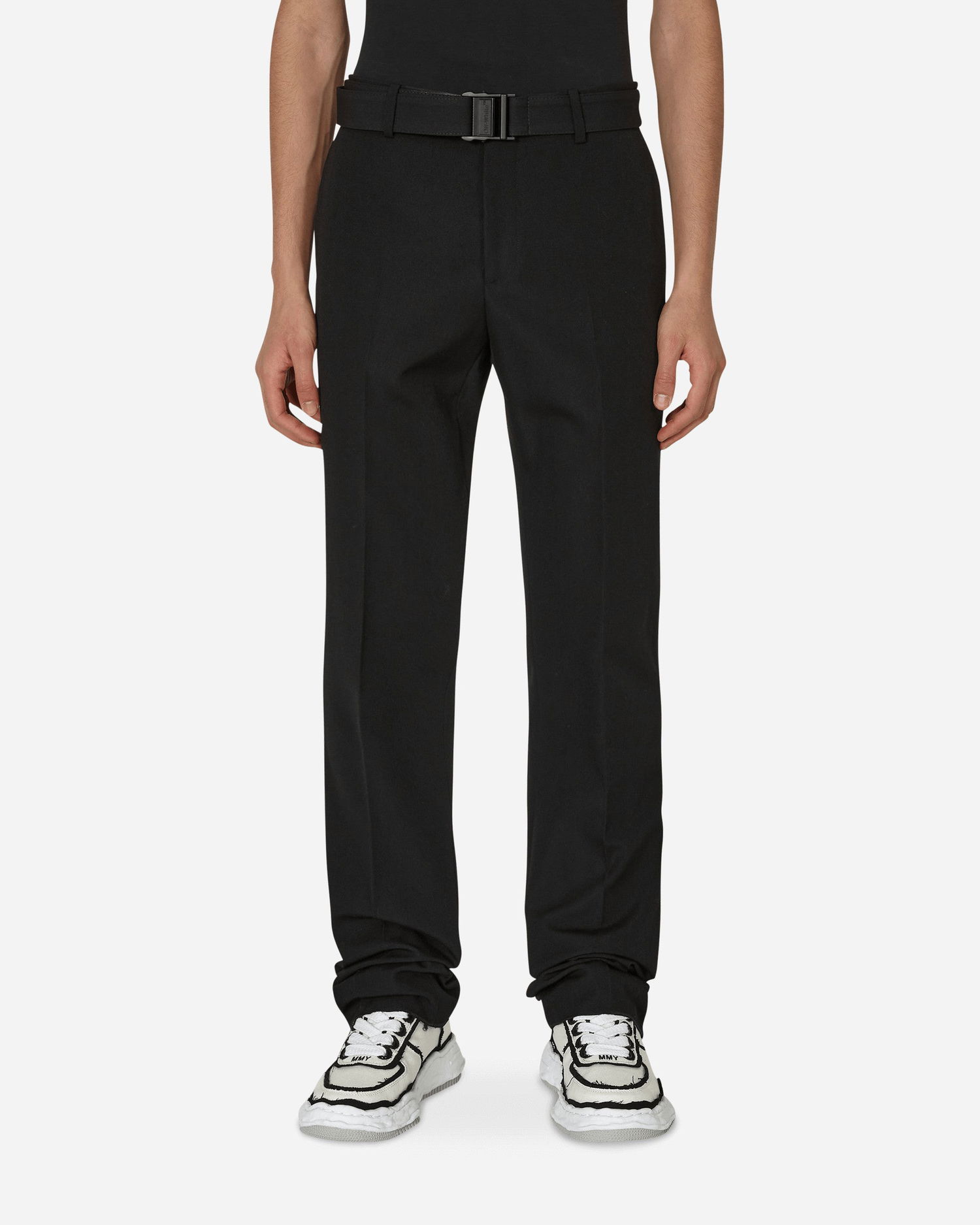 Bukser Off-White Buckle Dry Wool Slim Pants Sort | OMCA214F22FAB002 1000, 1