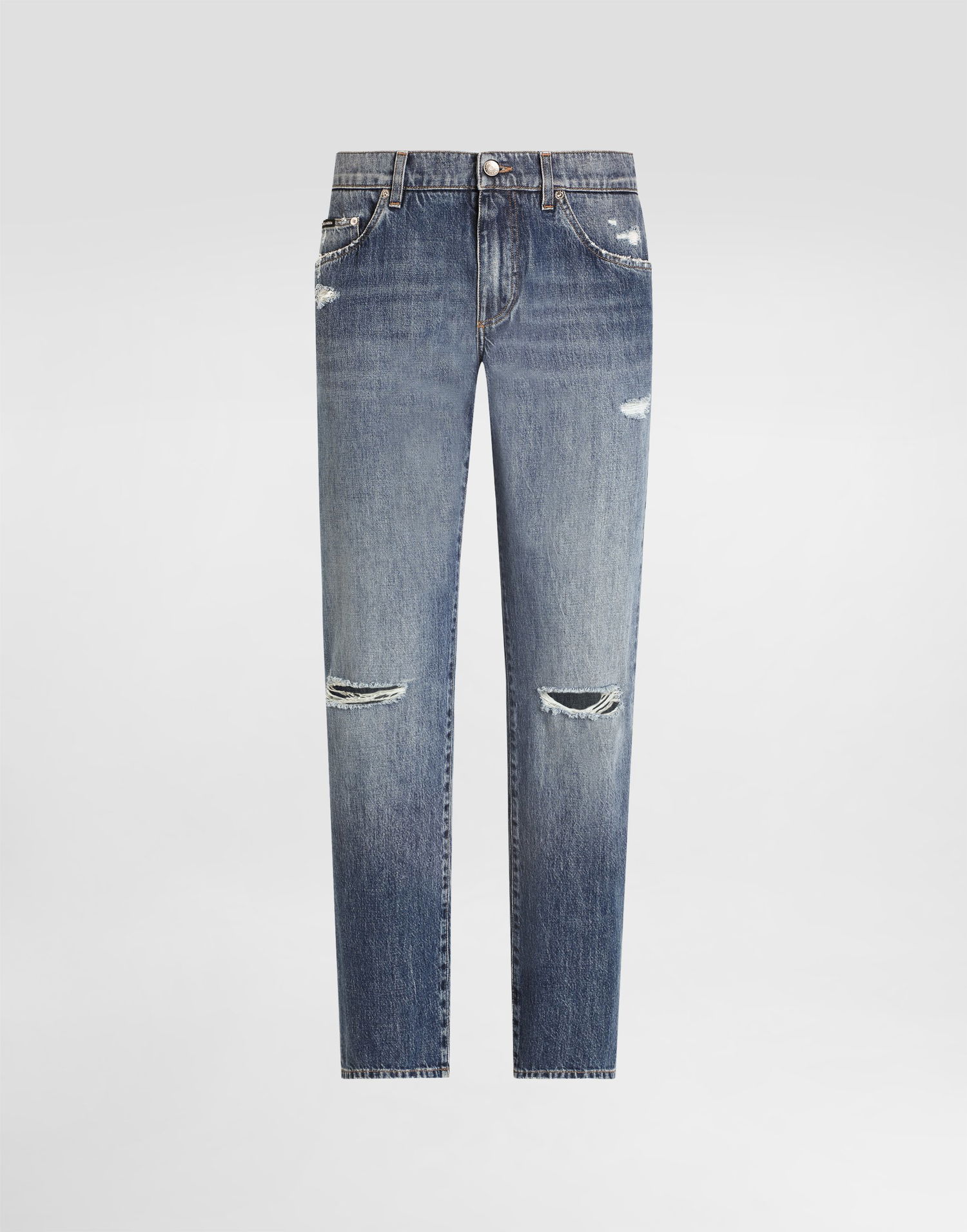 Jeans Dolce & Gabbana Classic Cotton Jeans With Distressing Blå | GP02XDG8ME8S9001, 0