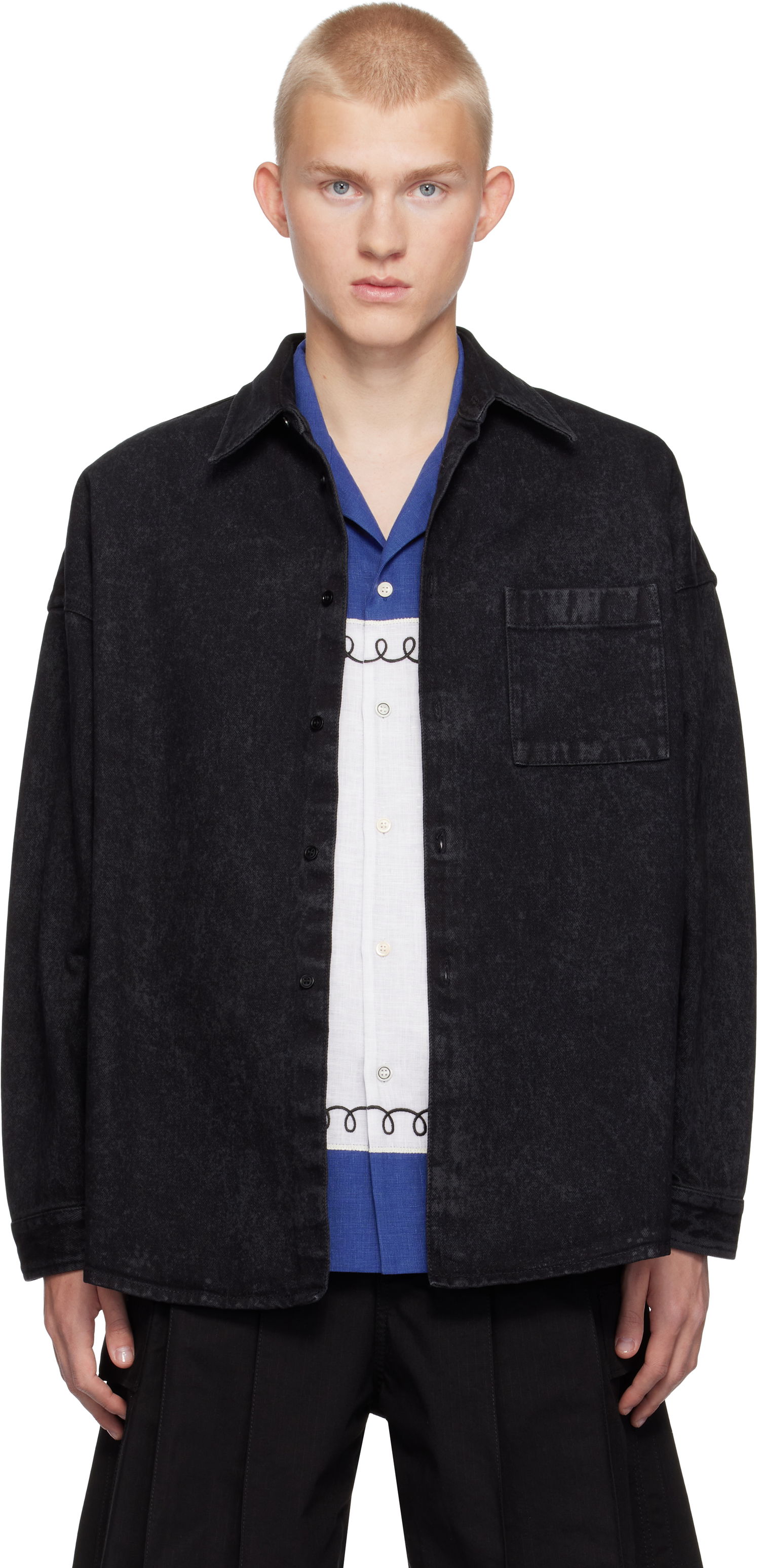 Skjorte Marni Faded Denim Shirt Sort | CUJU0061A2 USCV35, 0