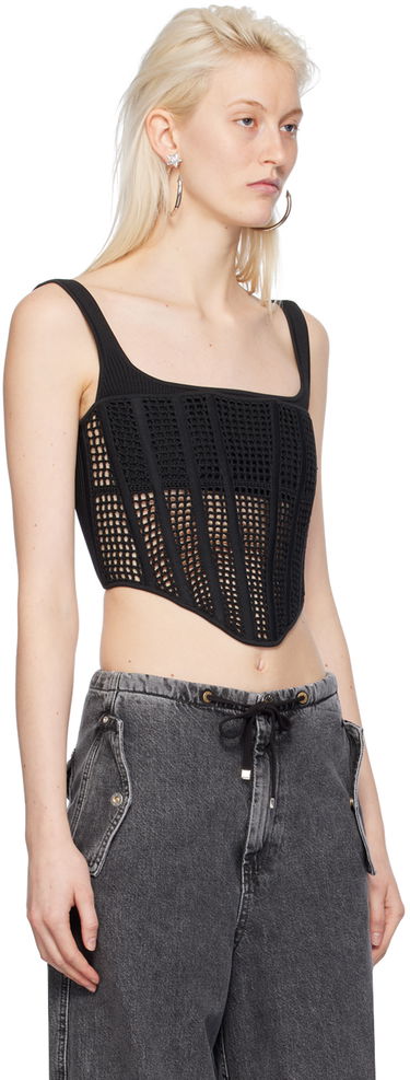 Tanktop Dion Lee Knitted Square Neck Tank Top Sort | A7768PS24, 1