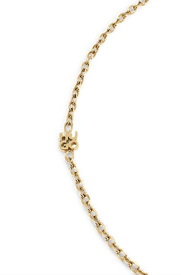 Halskæde BOSS Chain necklace with stacked-logo plaque Gul | 50544509, 1