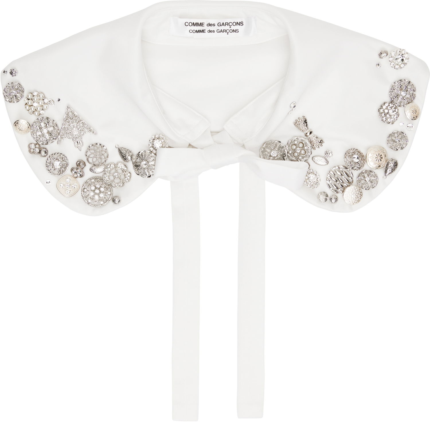 Tørklæde Comme des Garçons Comme des Garçons Embellished Knit Collar Hvid | RO-K802-051-2, 0