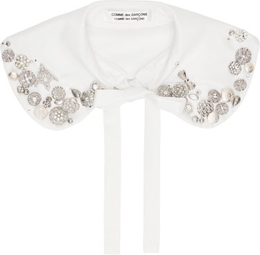 Tørklæde Comme des Garçons Comme des Garçons Embellished Knit Collar Hvid | RO-K802-051-2, 0