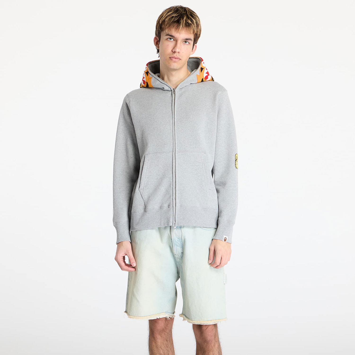 Sweatshirt BAPE A BATHING APE Tiger Full Zip Hoodie Grå | 001ZPL301006MGRA, 0