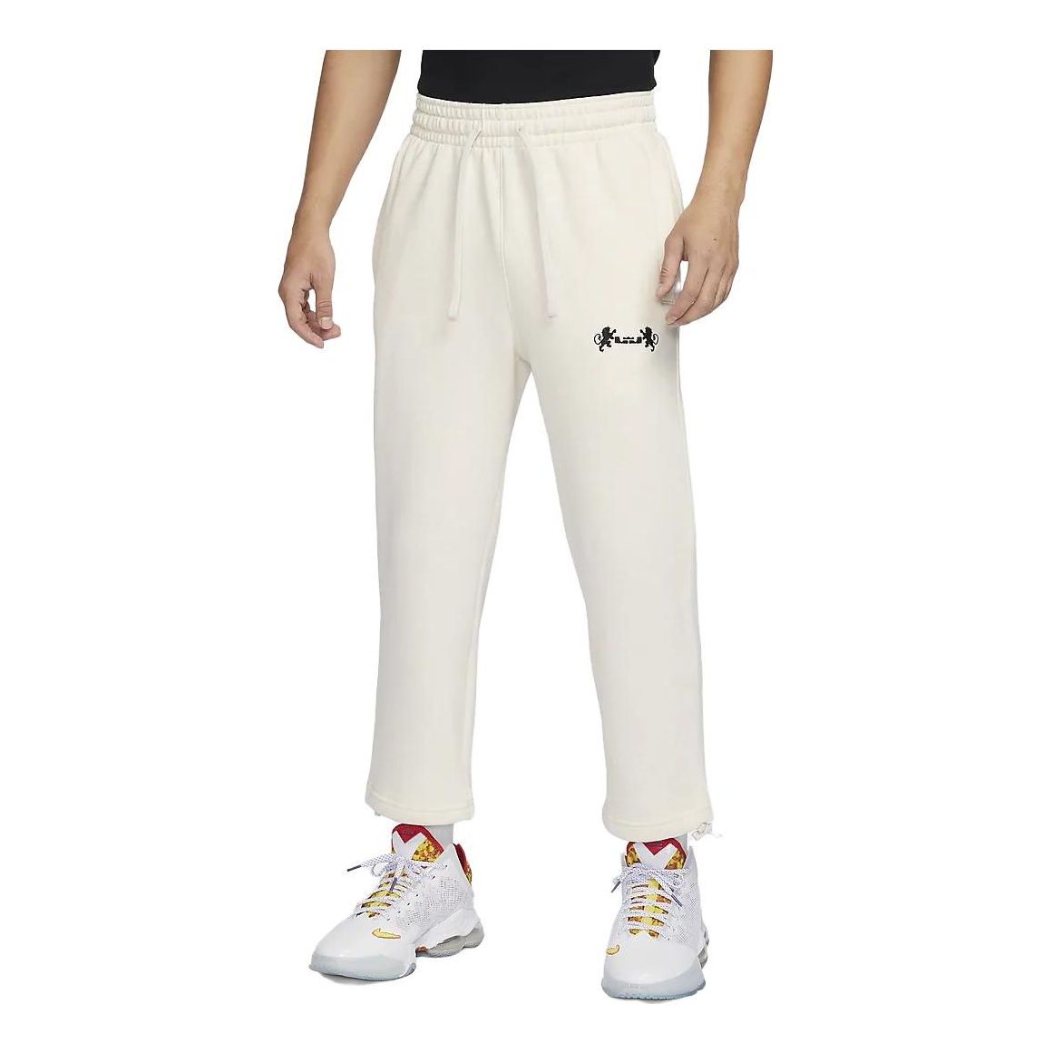 Joggingbukser Nike LeBron Fleece Open Hem Trousers Hvid | FB7128-027, 0
