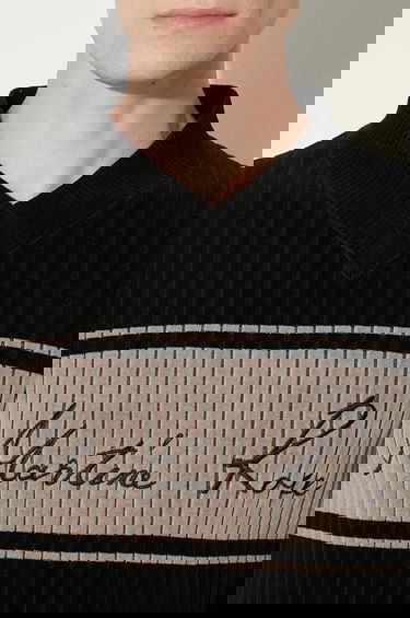 Sweater Martine Rose Martine Rose Chenille Ribbed V-Neck Jumper Sort | 946YA02008, 4