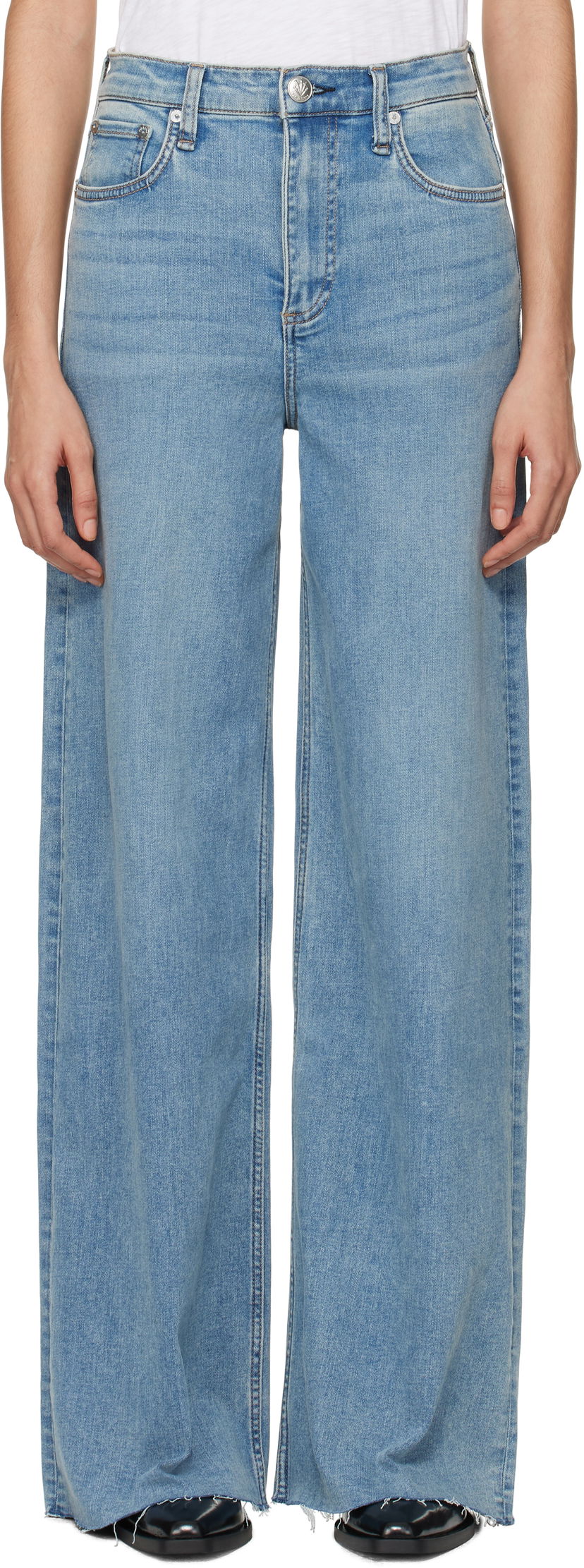 Jeans rag & bone 'The Sofie' High-Rise Ultra Wide Jeans Blå | WDD24F2952FUWH