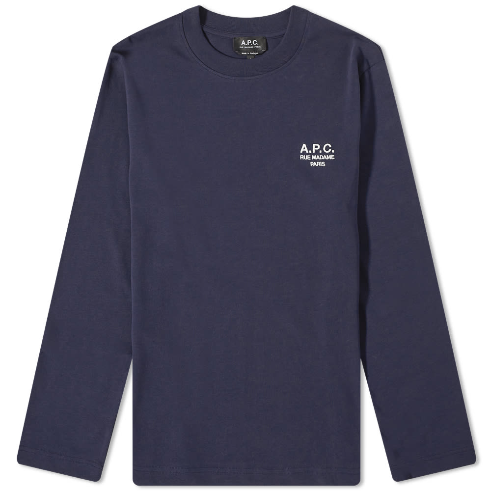 T-shirt A.P.C. Olivier Embroidered Logo Tee Mørkeblå | COEZC-H26177-IAK, 0
