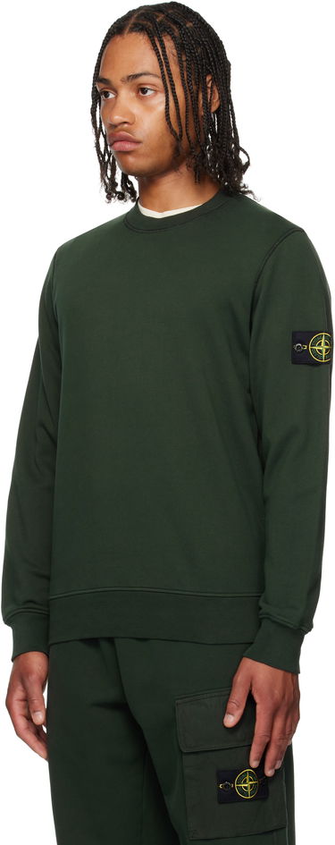 Sweatshirt Stone Island Organic Cotton Fleece Sweatshirt Grøn | K2S15 6100060 S0051, 3