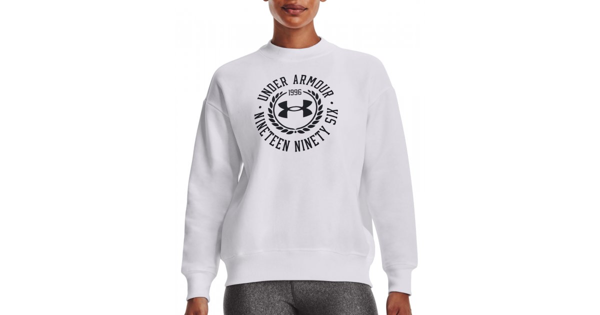 Sweatshirt Under Armour Rival Fleece Crest Hvid | 1373029-100, 1