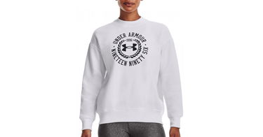 Sweatshirt Under Armour Rival Fleece Crest Hvid | 1373029-100, 1