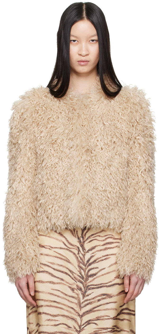 Jakke ISABEL MARANT Faux-Fur Jacket Beige | MA0256FA-B3D02I