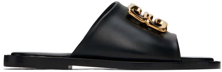 Skopleje Givenchy Givenchy 4G Liquid Flat Mule Sandals Sort | BE3099E28M001, 0