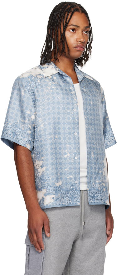 Skjorte AMIRI Bleach Bandana Bowling Shirt Blå | AMSTCA1159, 1
