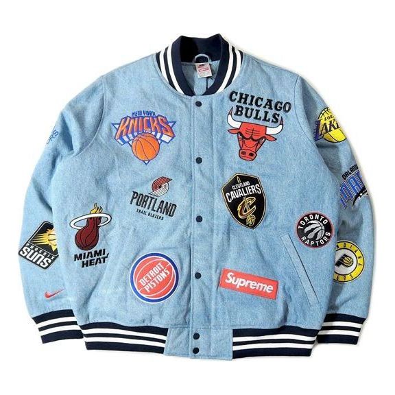 Bomberjakke Supreme NBA Teams Warm-Up Jacket Blå | SUP-SS18-772, 0