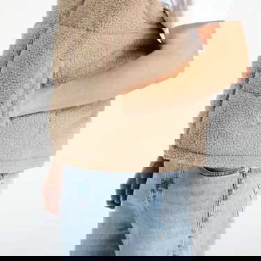 Vest Urban Classics Basic Teddy Puffer Vest Beige | TB7939-01279, 1