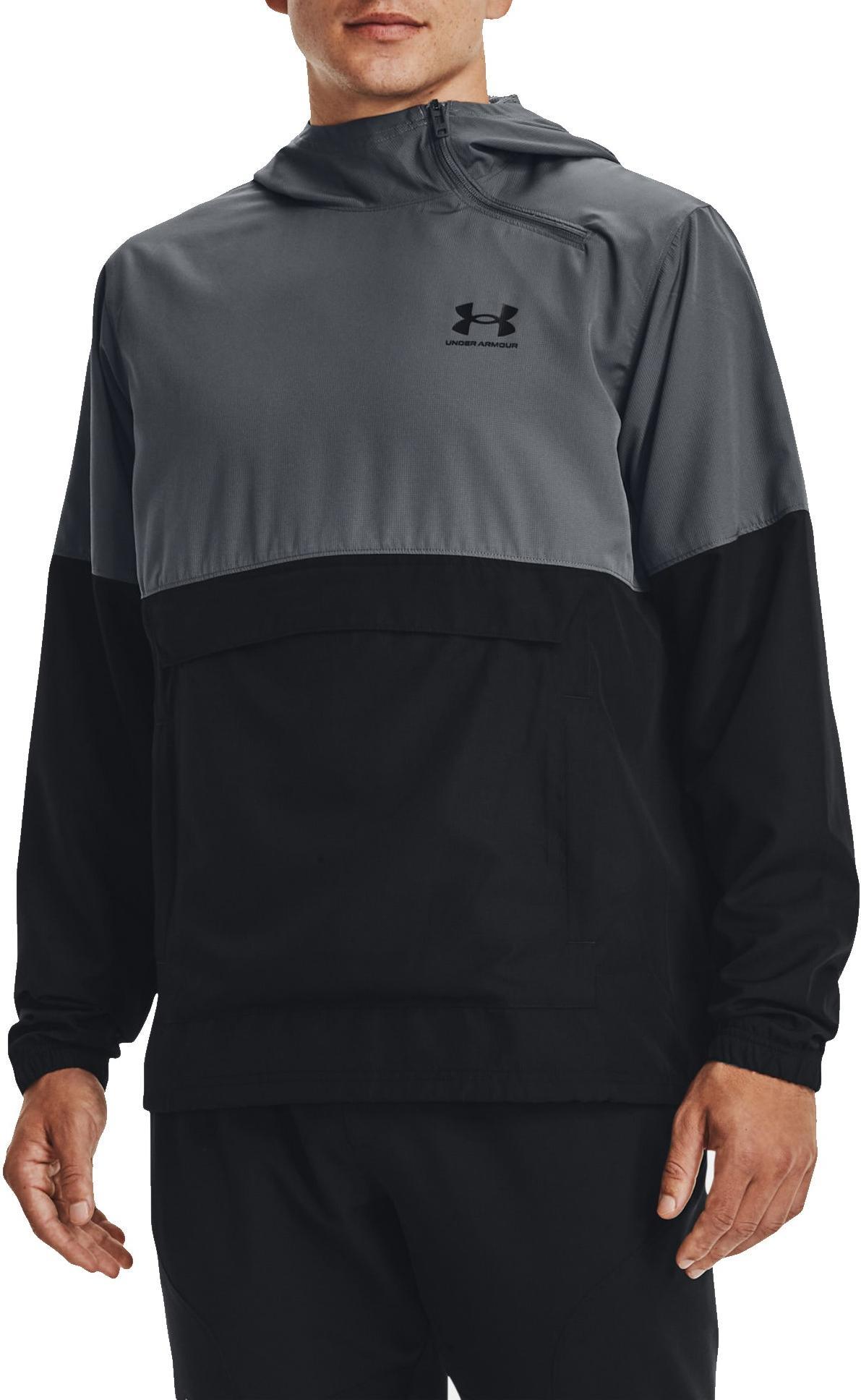 Vindjakke Under Armour Woven Asymmetrical Zip Pullover Jacket Grå | 1370500-012, 0