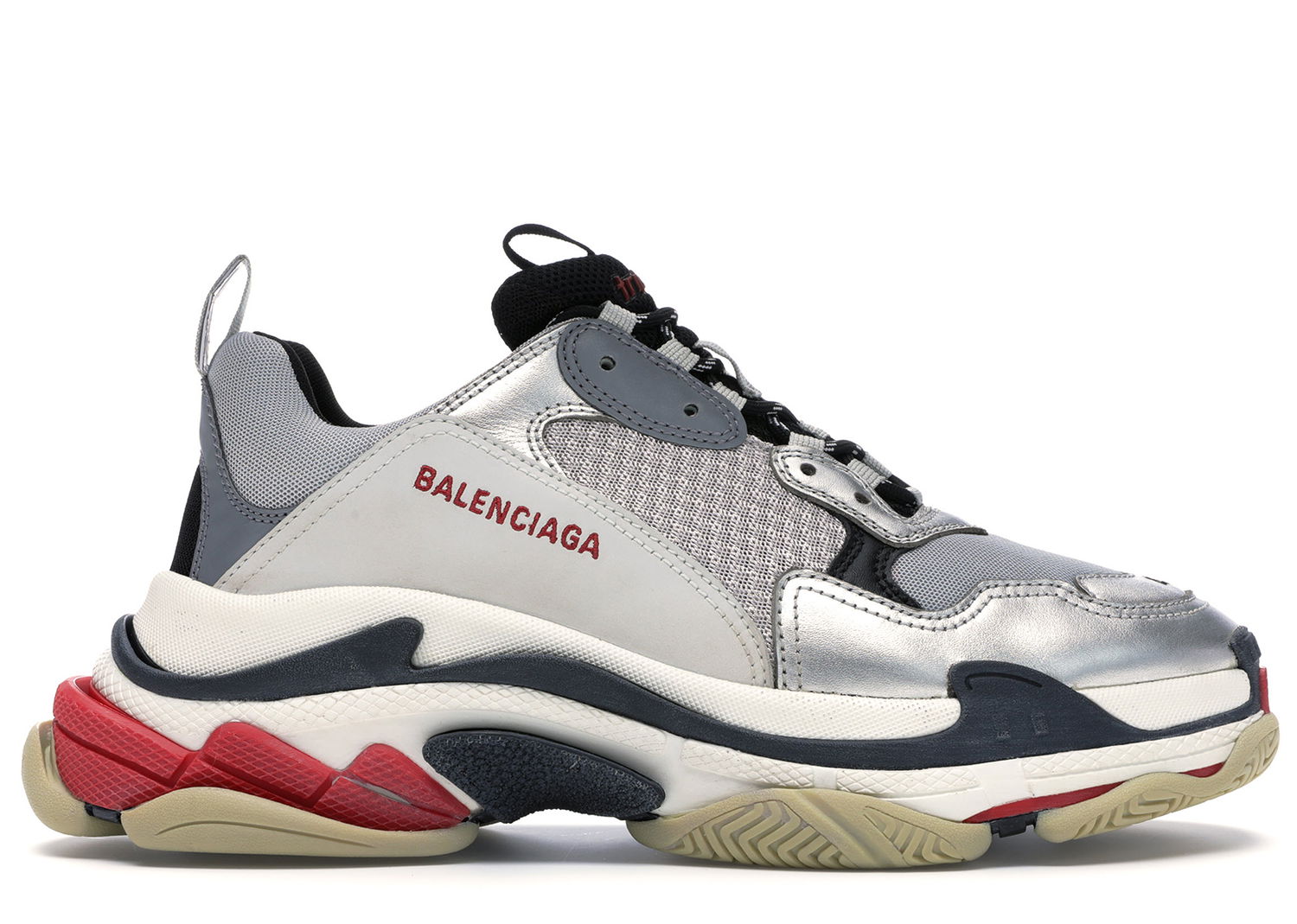 Sneakers og sko Balenciaga Triple S Silver Red 2018 Metalisk | 512175-W09O3-1081, 0