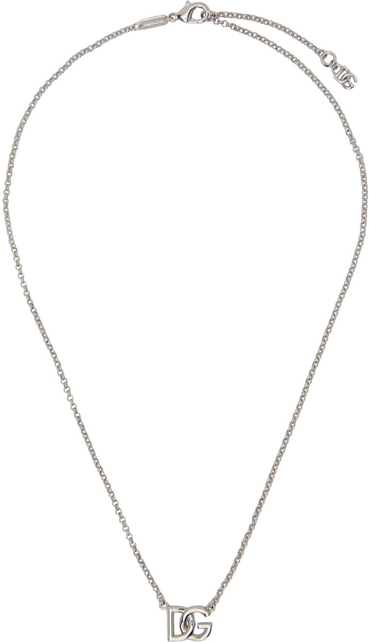 Halskæde Dolce & Gabbana Silver Rolo Chain 'DG' Necklace Metalisk | WNN5W3W1111