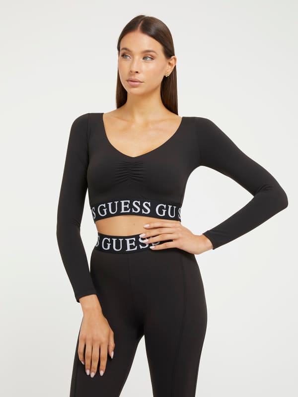 Crop top GUESS Logo Band Sort | V3BP08MC04Z, 0