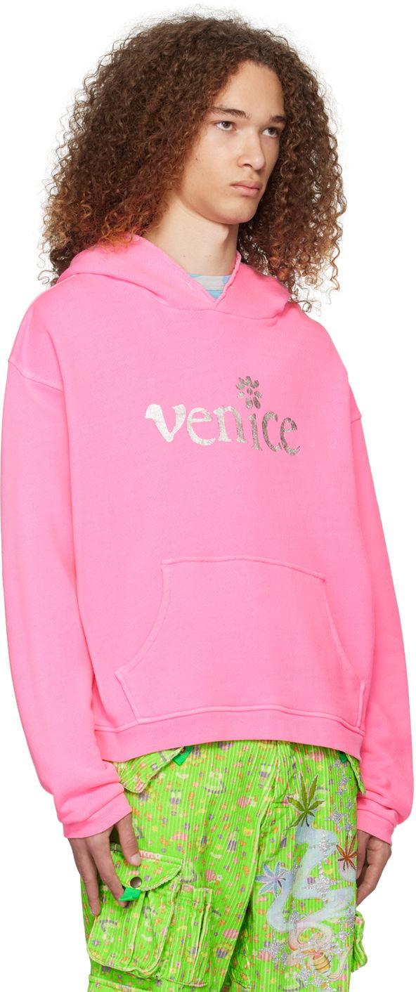 Sweatshirt ERL Venice Print Hoodie Lyserød | ERL07T031, 1