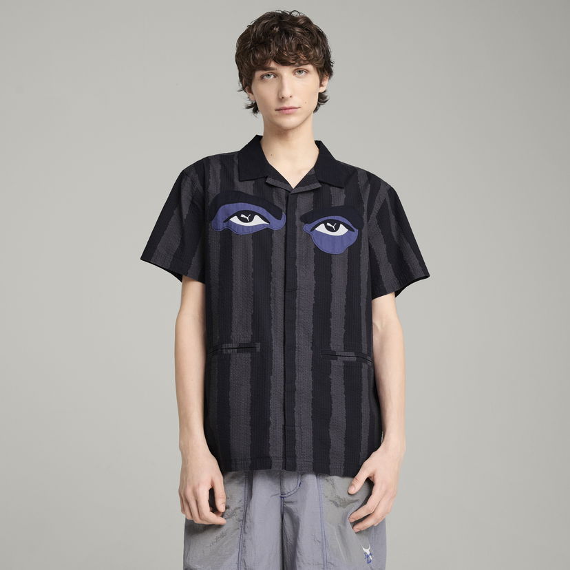 Skjorte Puma KIDSUPER Striped Woven Shirt Sort | 629511_16