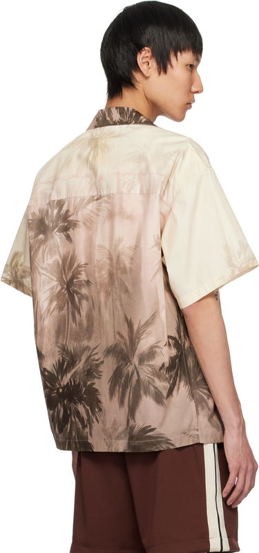 Skjorte Palm Angels Palm Angels Sunset Palms Bowling Shirt Beige | PMGG00AS25FAB0026110, 2