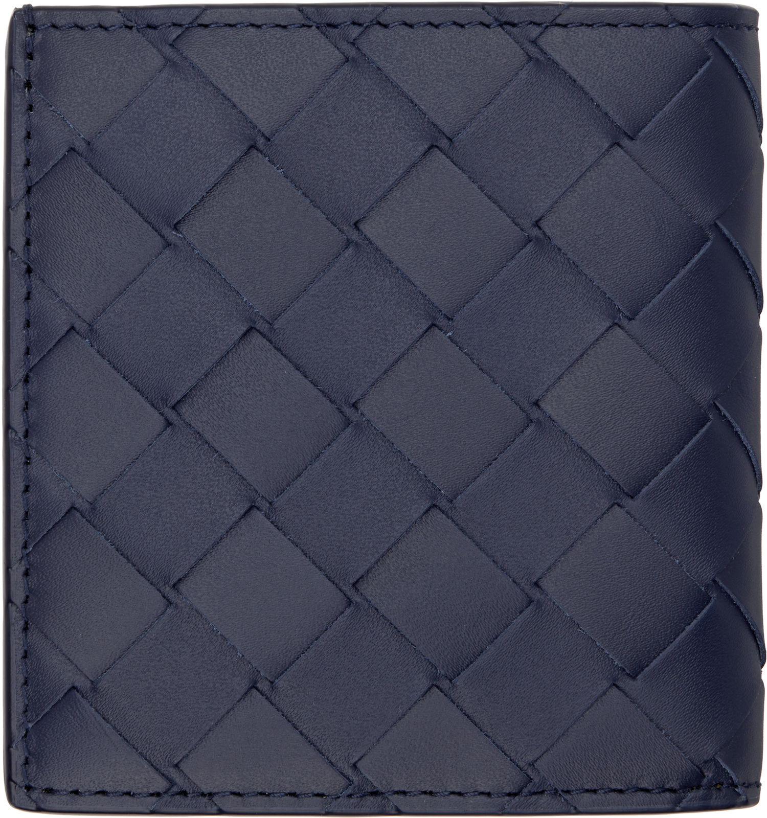 Tegnebog Bottega Veneta Intrecciato Slim Bi-Fold Wallet Mørkeblå | 749400VCPQ63258, 1