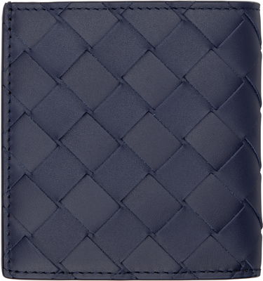 Tegnebog Bottega Veneta Intrecciato Slim Bi-Fold Wallet Mørkeblå | 749400VCPQ63258, 1