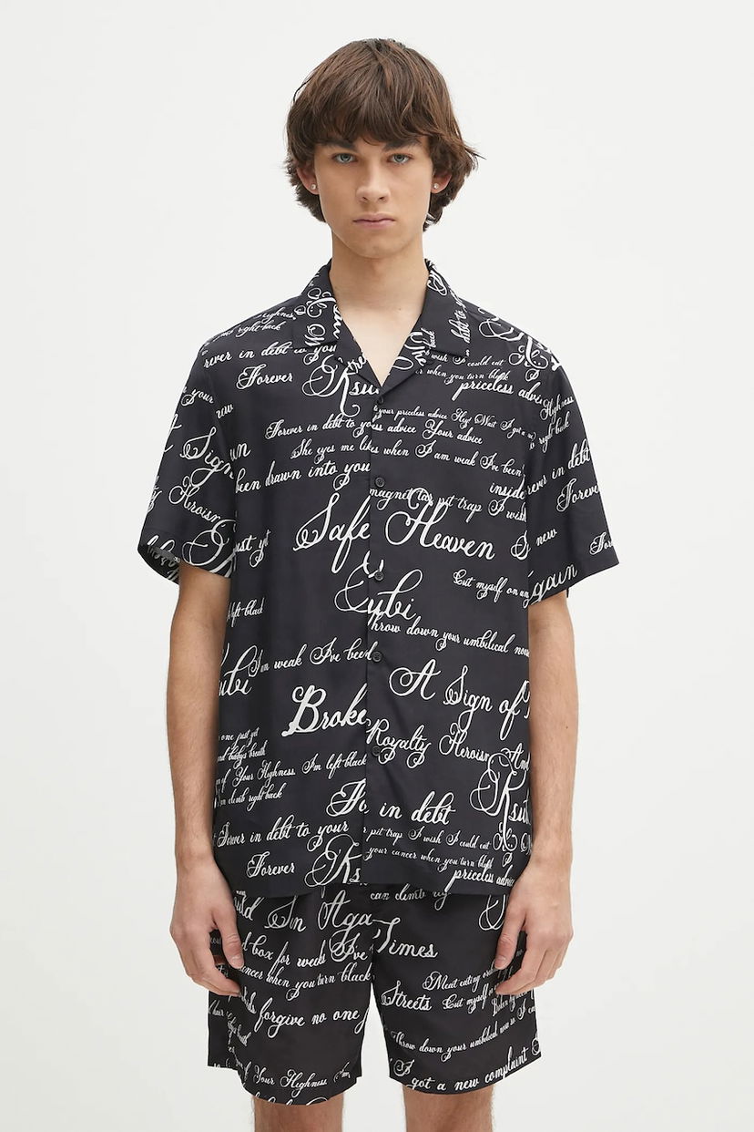 Skjorte Ksubi KSUBI Playoff Varsity Relaxed Fit Shirt Sort | MSP25SH002