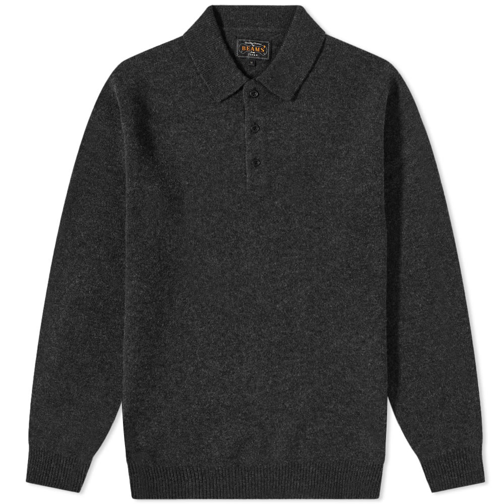 Polo skjorte BEAMS Plus Knit Polo Shirt Grå | 3812-0004-103-17, 0