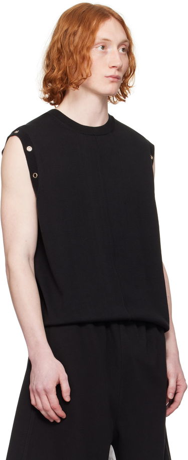 Tanktop We11done We11done Eyelet Knit Vest Sort | WD-KV0-25-677-M-BK, 1